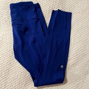 Lululemon Blue Wunder Train High-Rise Tight with Pockets 25" Size 6